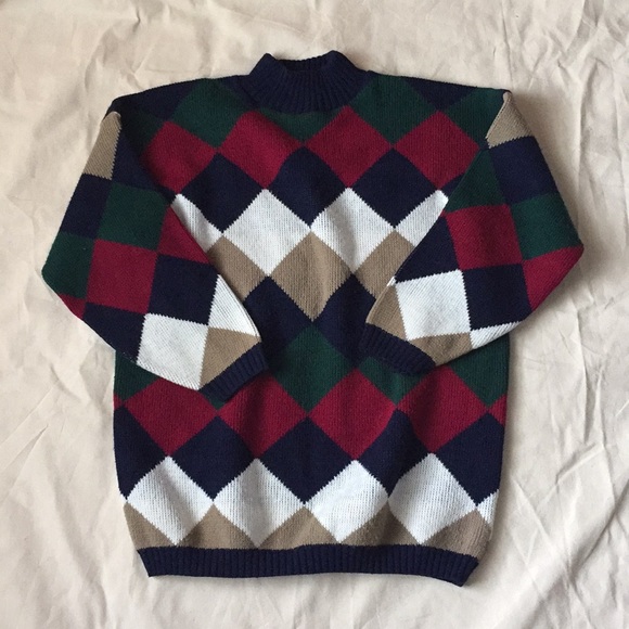 Vintage Sweaters - Vintage mock neck 100% acrylic sweater